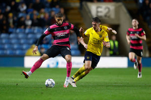 Rekeil Pyke of Shrewsbury Town and Alex Gorrin of Oxford United (AMA)