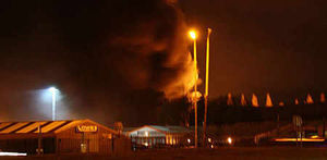 Flames up to 30ft high shot into the sky after arsonists sparked a fire that destroyed a Black Country recycling plant building.