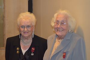 Muriel Ellis alongside friend Freda Spickernell