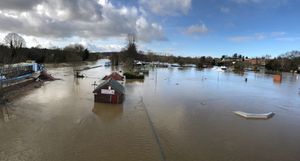 An aerial view of River Severn flooding in Stourport Photo: Dave Throup/Environment Agency