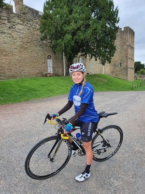 Hannah as she started her challenge at Ludlow Castle