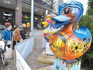 Supporting image for story: Telford's Christmas market is quacking as giant ducks return
