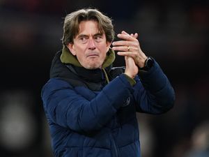 Brentford manager Thomas Frank applauds after the final whistle