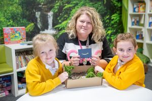 B&DWM - SGB-57420 - Amie Barber with students of Veritas Primary Academy