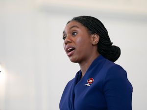 Kemi Badenoch delivering her victory speech after being elected leader of the Conservative Party
