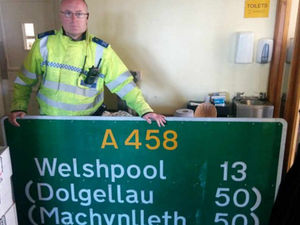 Supporting image for story: How did that get there? Road sign from Shrewsbury crops up by side of road 19 miles away