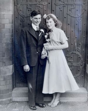 Marion and John Humphreys on their wedding day in 1954