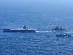 Supporting image for story: US, South Korea and Japan conduct naval exercises amid North Korea tensions