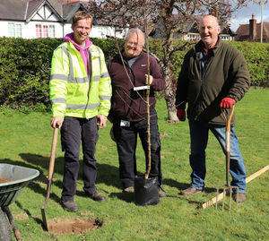 James Pugh, client Neil and head gardener Don.
