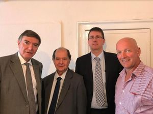 Philip Dunne MP, Shropshire Councillors David Evans and Lee Chapman, and David Mills, chairman of Craven Arms Town Council