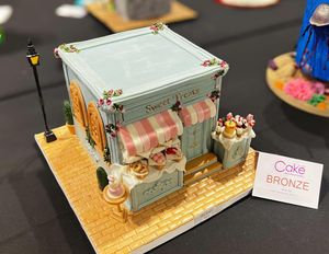 The bronze award winning shop-front cake