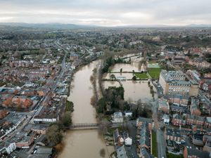 Flooding in Shrewsbury last winter.