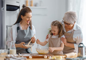 Family baking together