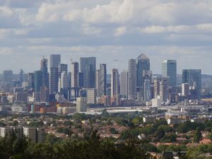 A view of Canary Wharf on the London skyline