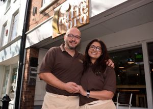 Caffe Oro owners Francesco and Serena Dilauro in Shrewsbury on Thursday, August 21, 2025