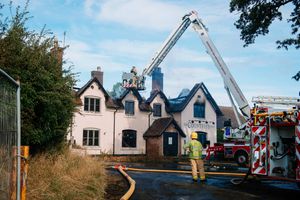 Firefighters at the scene