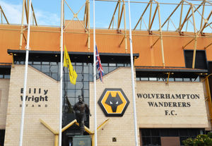 Flags fly at half mast at Molineux, Wolverhampton.