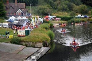 Pengwern Boat Club was busy for the festival