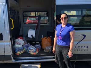 Supporting image for story: School staff deliver Kidderminster food hampers 