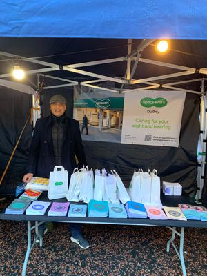 Specsavers Dudley store director, Gurdeep Dosanjh at the Christmas light switch on in 2024.