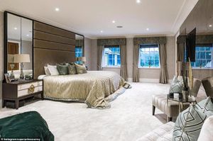 One of six bedrooms in the Surrey home