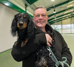 Lilie Abbot from Tipton with her beloved dog Ignatius
