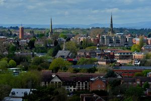 The view from the top of Lord Hill's Column in Shrewsbury