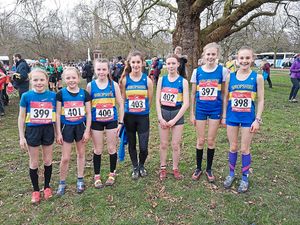 Shropshire’s junior girls team at the English Schools Cross Country Championships