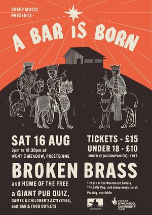A Bar is Born, a one-day event by Presteigne’s Sheep Music will take place on Saturday, August 16 to celebrate the opening of the new events bar on Went’s Meadow