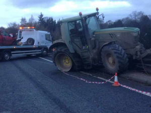 Supporting image for story: A5/A483 at Chirk will be closed all day after tractor crash