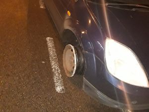 Supporting image for story: Car spotted driving on Wolverhampton Ring Road with no tyre