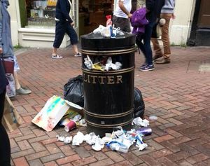 Workmen refused to empty this bin due to abuse they received from a homeless person