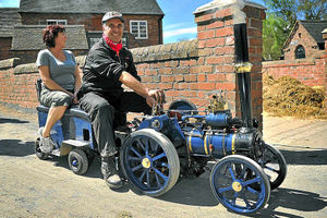 Phil Parker, from Buxton, is seen on his four-inch Ruston Proctor engine at Blists Hill Victorian Town, near Madeley, for the Steam in Miniature bank holiday fun