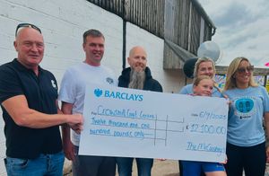 Kev (white) with Dickon Pitt (beard) and family members