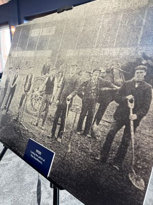 Workers lay the pitch before The Hawthorns opened in 1900.