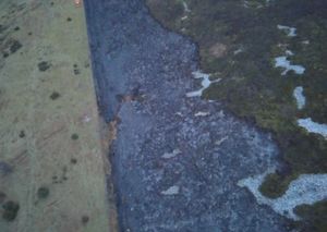 The charred impact of the blaze on the Stiperstones. Picture: Tweedale Fire Station