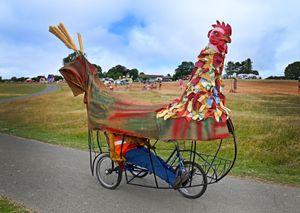 The Rocking Rooster makes it's way along the course