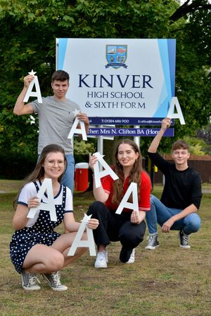Faith Imeson-Wood, Morgan Woodward, Amy Langstone and Harvey Bowen at Kinver High School