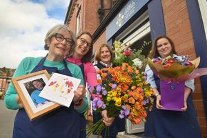 (Left to right) wife of founder John, Catherine Thomas, co-owner Bea Prosser, Catherine's sister Jean Molloy and florist Natalie Drury