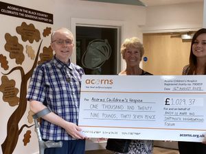 Supporting image for story: Kind hearted Andy hands over charity cash to Walsall based hospice