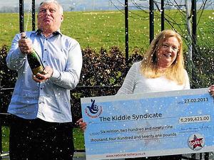 Supporting image for story: Couple bubble with joy at £6m lotto win