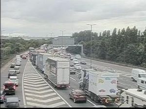 Supporting image for story: Long M6 delays as car overturns near Walsall