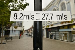 The sign in Newport town centre  