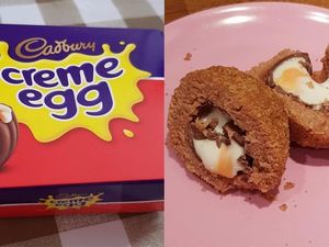 Supporting image for story: This woman improvised her own sweet Scotch egg with Cadbury Creme Eggs, but how did it taste?