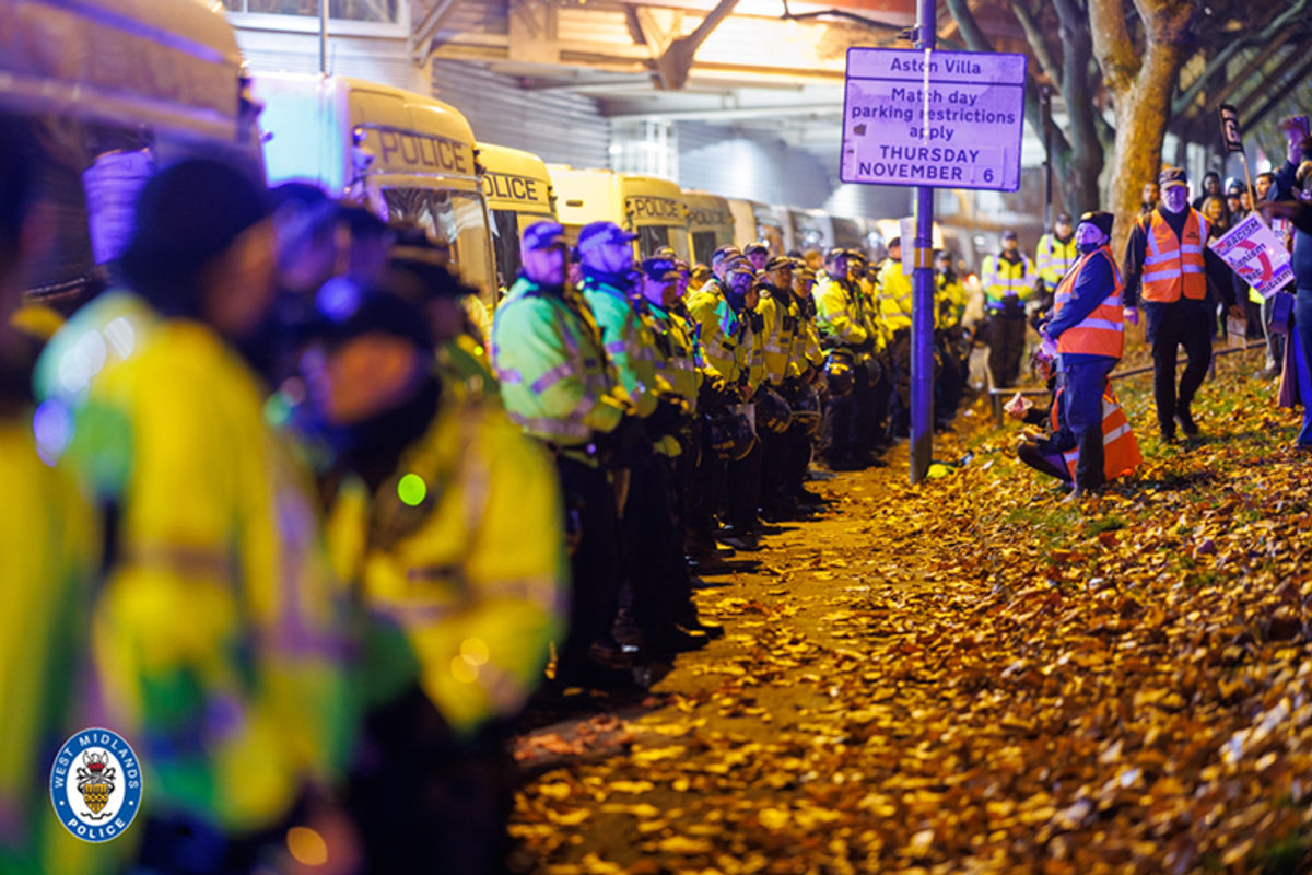 Police thank the community for peaceful actions during controversial Aston Villa v Maccabi Tel Aviv face-off as update issued on arrests
