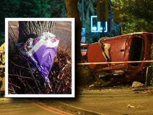 Supporting image for story: Walsall Broadway crash: Flowers left at scene as police question driver