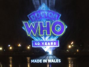 Supporting image for story: Sixty years of Doctor Who celebrated with water-based projection in Cardiff