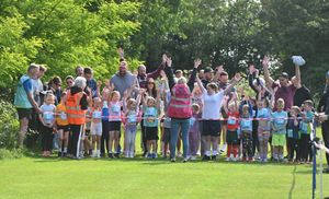 Parents could be seen cheering on their children as they prepared to start the race