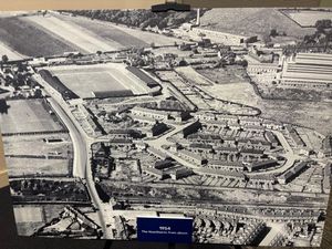 An aerial shot of The Hawthorns from 1954