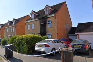The fire on Lunt Road had also left the house blackened and burnt
